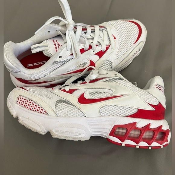 Nike Zoom Air Fire White/University Red Sneakers 9 - Picture 6 of 11